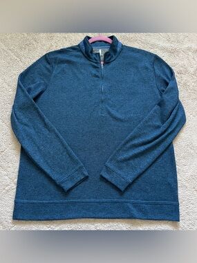 Johnnie-O Blue Reflex Fleece Quarter Zip Sweatshirt Golf Athleisure Men’s Size L